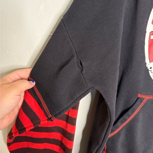Emily the Strange I know I’m strange red and black hooded striped sweater - Picture 5 of 8